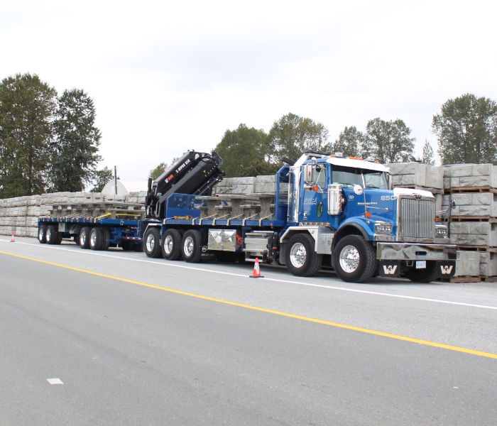 precast concrete picnic tables - delivery truck